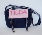Preview: Kindergartentasche navy mit Name rosa