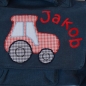 Preview: Kindergartentasche Trecker navy mit Name