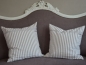 Preview: Kissenbezug taupe weiß gestreift