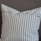 Preview: Kissenbezug taupe weiß gestreift