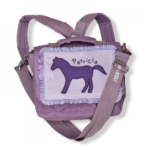 Kindergartentasche Pferd flieder mit Name