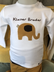 T-Shirt " kleiner Bruder " Elefant senf