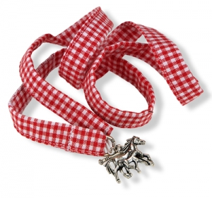 Stoffarmband rot Karo