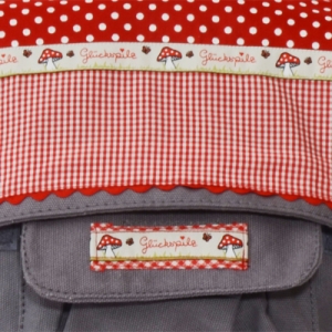 Preview: Kindergartentasche Glückspilz grau