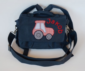 Kindergartentasche Trecker navy mit Name