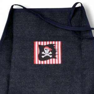 Preview: Kinderschürze blau Piraten