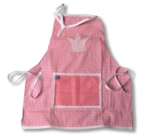 Kinderschürze rosa mit Krone