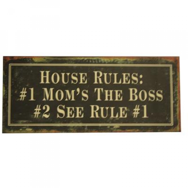 Metallschild "House rules"