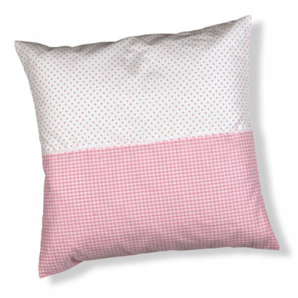 Kissen zweifarbig weiß /rosa