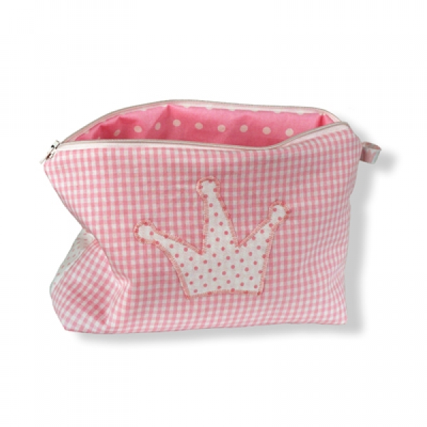 Kosmetiktasche aus 3 Stoffen für Unterwegs