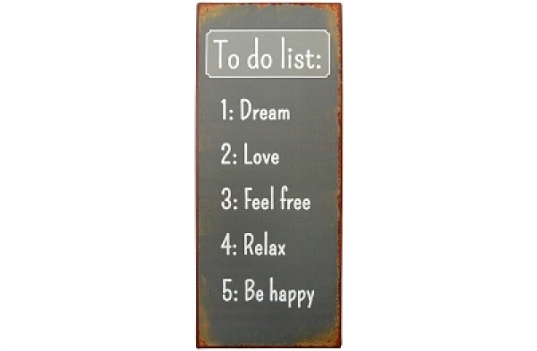 Metallschild "To do list"