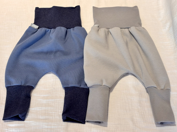 Mitwachshose Blau Waffelpiqué