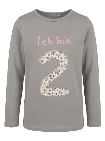 Geburtstags T-Shirt "Ich bin" Grau Blumenwiese