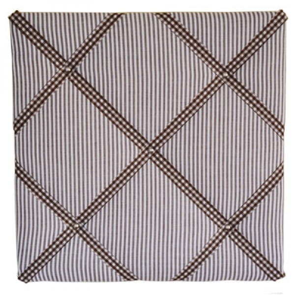 Pinnwand aus Holz stoffbezogen braun weiß