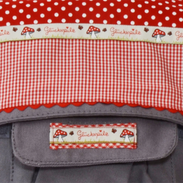 Kindergartentasche Glückspilz grau