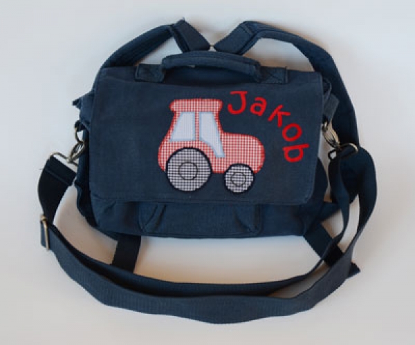 Kindergartentasche Trecker navy mit Name
