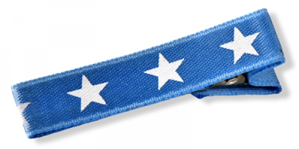Webband Haarclip blau mit Sternen