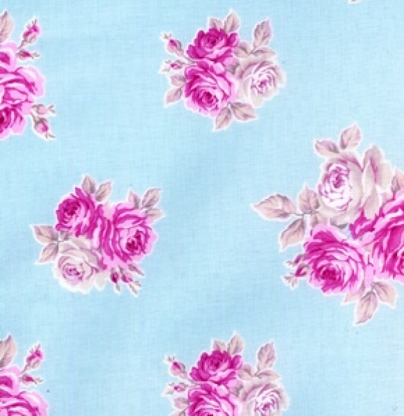 Free Spirit Stoff blau mit Rosen