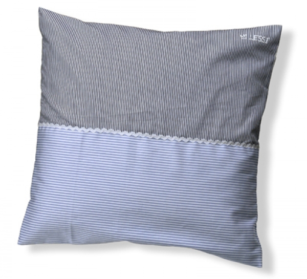 Kissen zweifarbig hellblau / dunkelblau