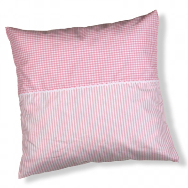 Kissen zweifarbig rosa /rosa