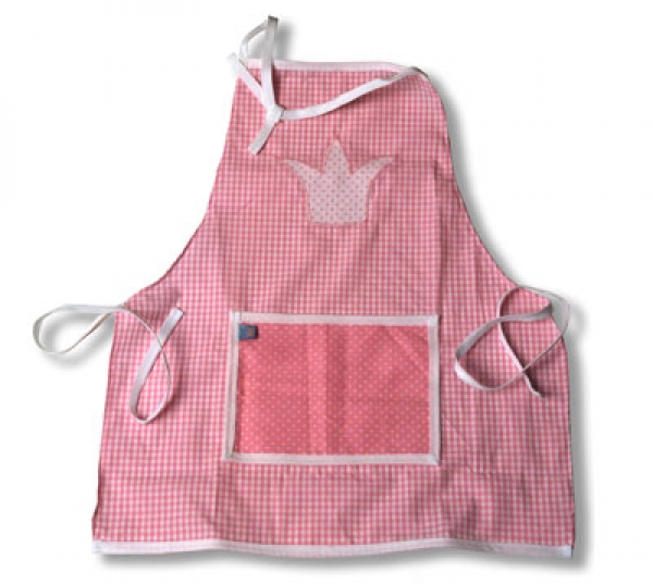 Kinderschürze rosa mit Krone