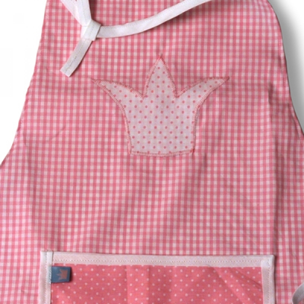 Kinderschürze rosa mit Krone