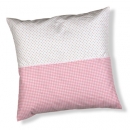 Kissen zweifarbig weiß /rosa