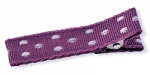 Webband Haarclip violett mit weißen Punkten