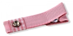 Webband Haarclip rosa mit Karo+Stern