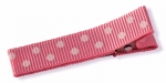 Webband Haarclip rosa mit Tupfen