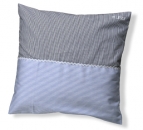 Kissen zweifarbig hellblau / dunkelblau